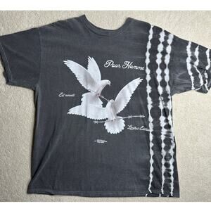 H&M: Slate Gray Tie-Dye White Dove Tee Shirt